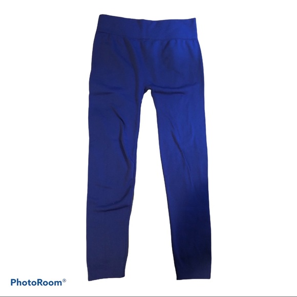 Super Soft Insulated Fleece SILVER LEG Royal Blue Winter Legging - Picture 3 of 8